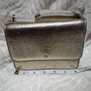 Tory Burch gold metallic crossbody bag